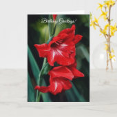 Belle Fleurs rouges Jardin Art Carte d'anniversair (Fleur jaune)