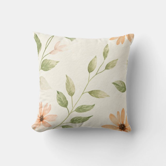 "Belle floraison - Coussin Carré à motifs floraux" (Recto)