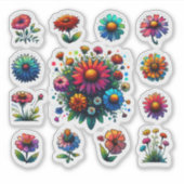 "Belle floraison - Ensemble à autocollants floraux (Devant)