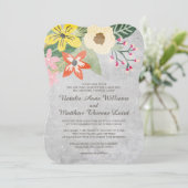 Belle floraison Faire-part de mariage / Gris (Debout devant)