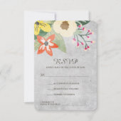 Belle floraison Mariage carte RSVP | Gray | PERSON (Devant)
