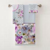 Belle floraison violet doré sur pois gris (En situation)