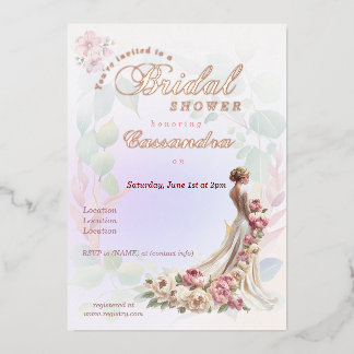 Belle Floral Feminine nuptiale Invitation