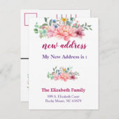 Belle Floral Nouvelle Adresse Moving Faire-part (Devant / Derrière)