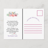 Belle Floral Nouvelle Adresse Moving Faire-part (Dos)