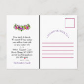 Belle Floral Nouvelle Adresse Moving Faire-part (Dos)