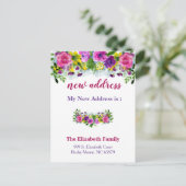 Belle Floral Nouvelle Adresse Moving Faire-part (Debout devant)