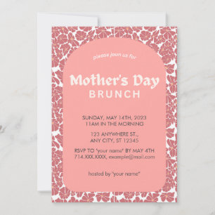 Belle Floral rose Fête des Mères Invitation Brunch