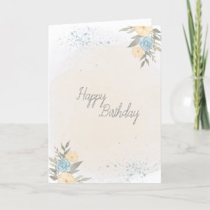 Belle Floral thème carte d'anniversaire