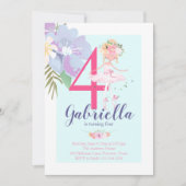 Belle florale Ballerina Invitation Anniversaire (Devant)