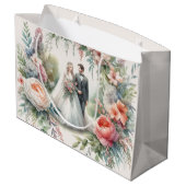 Belle Florale Mariage avec Sac cadeau de mariée Gr (Dos Angle)