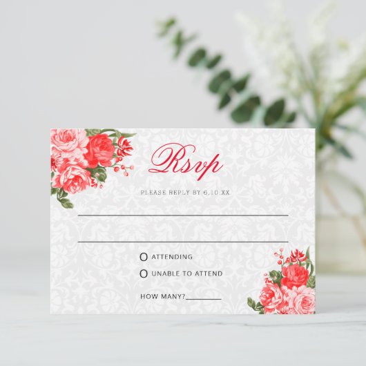 Belle Flore rouge - RSVP / Choix de repas (Debout devant)