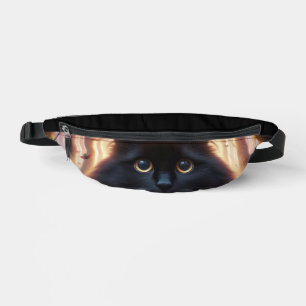 Belle Fluffy Chat Noir avec yeux or