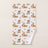 Belle Forêt Animale Automne Motif Art (Serviette à main)