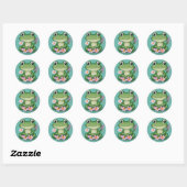 Belle Froggy avec Sticker Fleurs Roses (Feuille)
