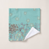 Belle frontière Fleur sauvage sur Arrière - plan b (Gant de toilette)