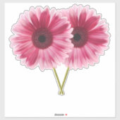 Belle Gerbera rose marguerites Contour Sticker (Feuille)