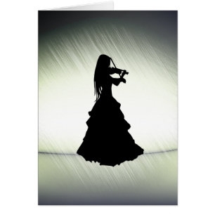 Belle Gitane Joue Violon Vert