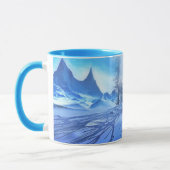 Belle glace bleu hiver scène de neige café Mug (Gauche)