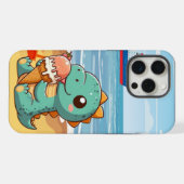 Belle glace manger dino à la plage (Verso Horizontal)