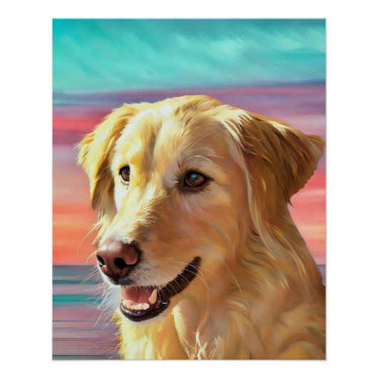 Belle Golden Retriever Glossy Poster (Devant)