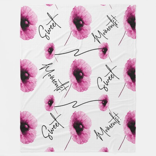 Belle grande couverture en polaire rose (Devant)