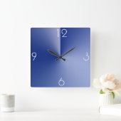 Belle Grande Horloge Murale Carrée Bleue (Maison)