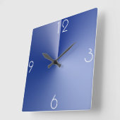 Belle Grande Horloge Murale Carrée Bleue (Angle)