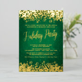 Belle Green Gold Fête Foil Invitation (Debout devant)