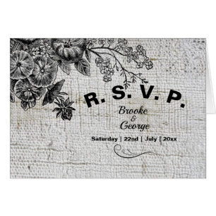 Belle Gris & Noir Fleurs Artistiques RSVP