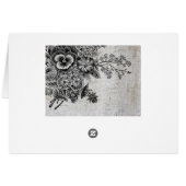 Belle Gris & Noir Fleurs Artistiques RSVP (Dos Horizontal)