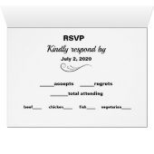 Belle Gris & Noir Fleurs Artistiques RSVP (Intérieur Horizontal (Bas))