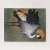 Belle grise couronnée grise grue Puzzle oiseaux (Horizontal)