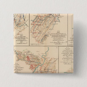 Belle Grove gevecht Vierkante Button 5,1 Cm