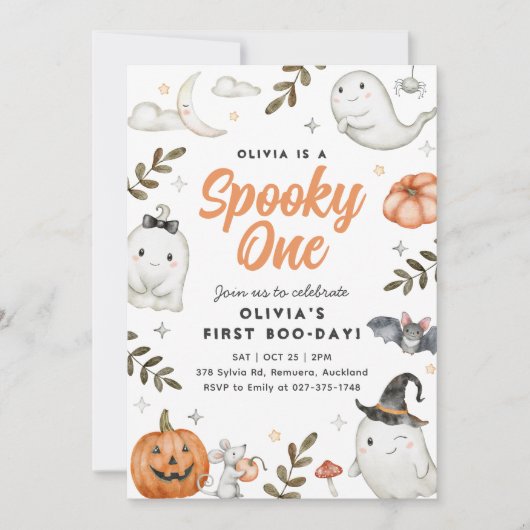 Belle Halloween Invitation Anniversaire (Devant)