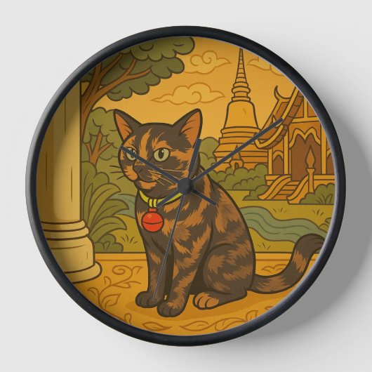 Belle horloge de chats Siam (Recto)