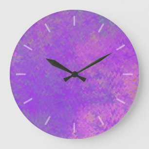 Belle horloge de conception de papier marbré viole