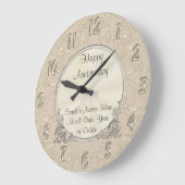 Belle horloge de l'anniversaire PERSONNALISÉ (Angle)