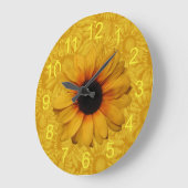 Belle horloge jaune de tournesols (Angle)