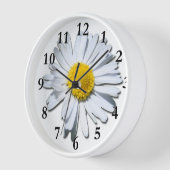 Belle horloge murale blanche de marguerite ! (Angle)