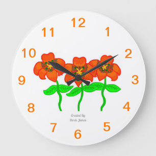 Belle horloge murale d'acrylique de lis tigrés