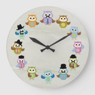 Belle horloge murale de hibou