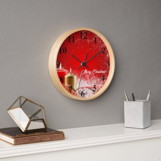 Belle horloge murale de Noël joyeux ! (Bureau)