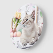 Belle horloge murale de peinture de chats (Angle)