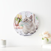 Belle horloge murale de peinture de chats (Maison)