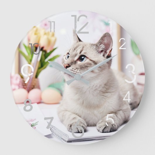 Belle horloge murale de peinture de chats (Recto)