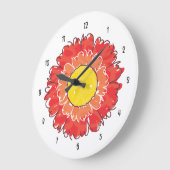 Belle horloge murale en fleurs - Rouge (Angle)