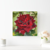 Belle horloge murale en forme de rose rouge (Maison)