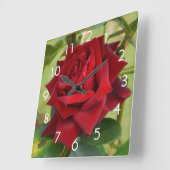 Belle horloge murale en forme de rose rouge (Angle)