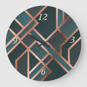 Belle horloge ronde en marbre vert olive